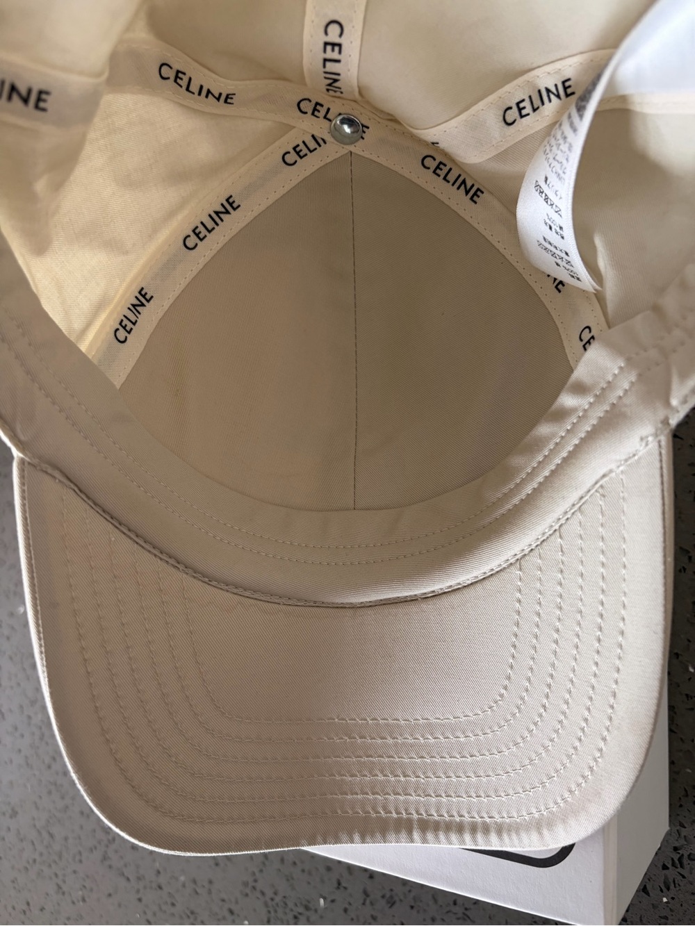 Celine Triomphe Cream Baseball Cap Authentic Size S - Picture 13 of 16